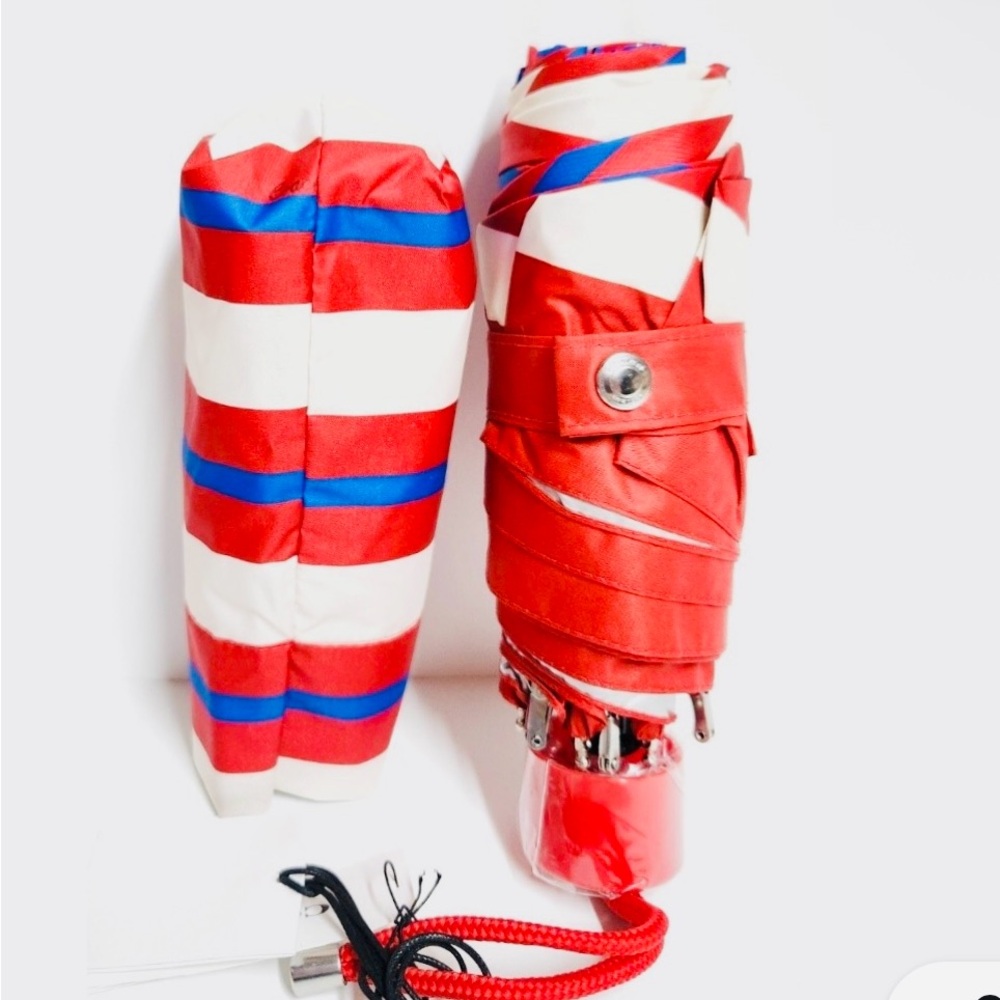 Coach Red, White, and Blue Striped Umbrella - Picture 2 of 6